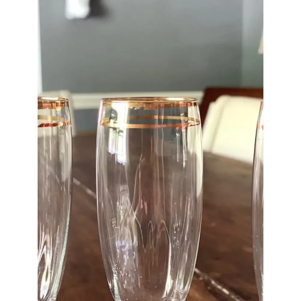 Vintage i Preziosi by C.F. Design Italian 24% Lead Crystal Champagne Flutes Set
